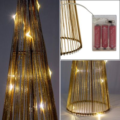 3. DECORATIVE CHRISTMAS TREE GOLD LED WARM WHITE 40CM