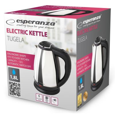 8. ESPERANZA ELECTRIC KETTLE TUGELA 1.8 L SILVER EKK104S