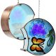17. GARDEN DECORATION 22.5x8x22CM STAINED GLASS HANGING LANTERN