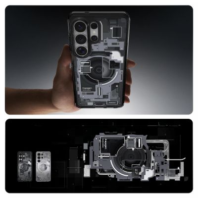 17. Spigen Ultra Hybrid Mag MagSafe Case for Samsung Galaxy S26 Ultra Zero One - Clear Black