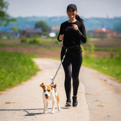 9. Wozinsky WPST-01 Hip Belt with Pouch and Elastic Leash for Running with a Dog - Black