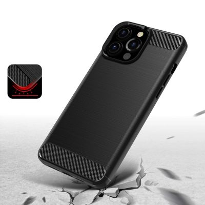 4. Carbon Case Flexible Cover TPU Case for iPhone 13 Pro black