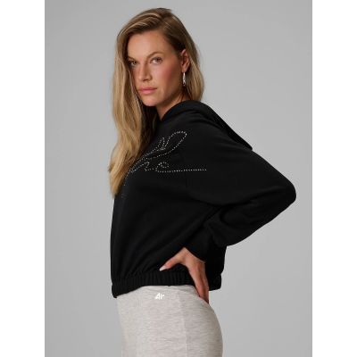 4. Hooded sweatshirt with decorative jet appliqué for women 4F 4FWAW26TSWSF2670-20S
