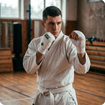 2. DBX-KM White DBX Bushido Karate Mitts