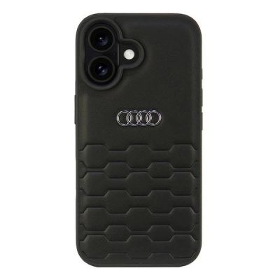 Audi Synthetic Leather iPhone 16 6.1" black/black hardcase AU-TPUPCIP16-GT/D2-BK