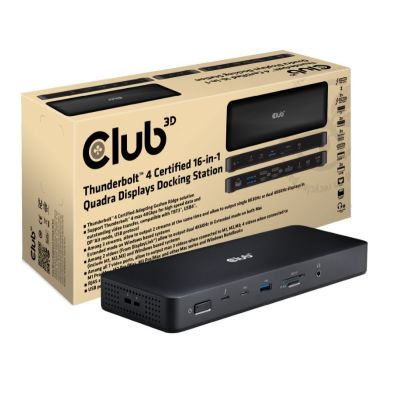 2. CLUB3D CSV-1583 Wired Thunderbolt 4 Docking Station Black