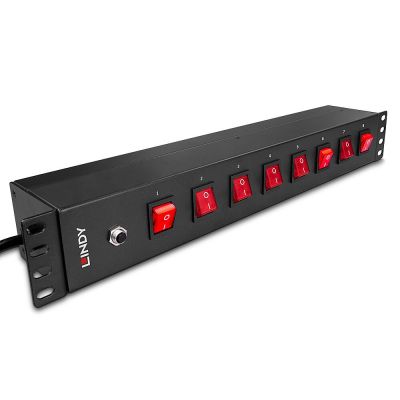 2. Lindy 73025 PDU power distributor, 8 x mains socket, 1.5U, Black