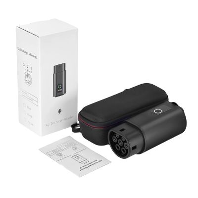 8. V2L Type 2 Adapter - Schuko 3500W with power display and case - black