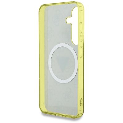 7. Guess 4G Glitter Triangle Buttons MagSafe Case for Samsung Galaxy S25 Brown