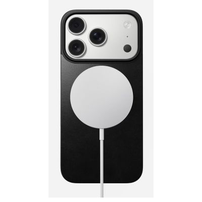2. NOMAD Magnetic Leather Back - Magnetic case for iPhone 18 Pro / 17 Pro, compatible with MagSafe, Horween leather (black)