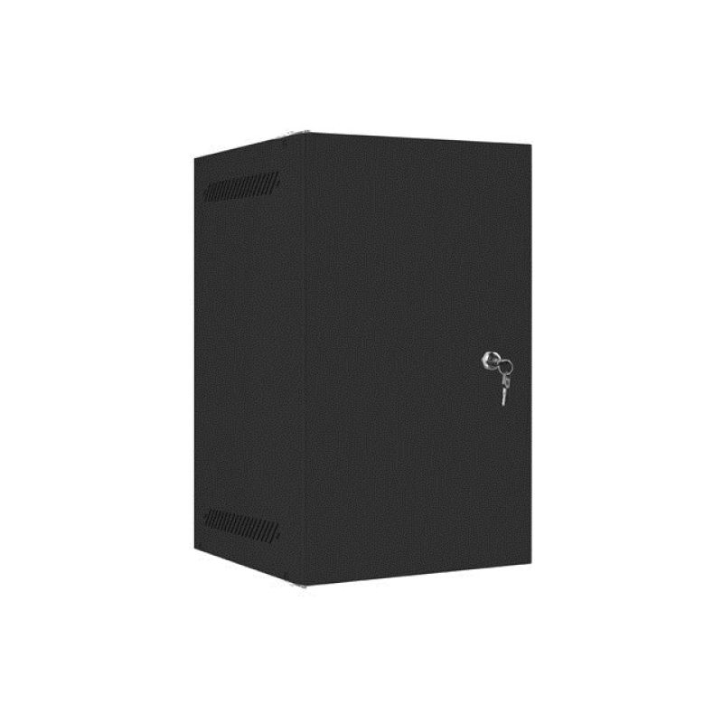 2. LANBERG WALL-MOUNTED RACK CABINET 10" 9U 280X310 BLACK, METAL DOORS (FLAT PACK) WF10-2309-00B