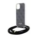 5. Guess Crossbody Cord 4G Print Case for iPhone 15/14/13 - Black