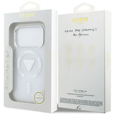 8. Guess IML Gradient Triangle Logo MagSafe Case for iPhone 17 Pro - Clear
