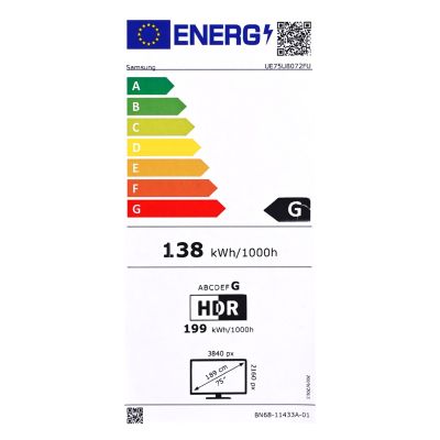 18. Samsung UE75U8072FUXXH LED TV 75" 4K Ultra HD Tizen Q-Symphony DVB-T2 Black (MODEL 2025)