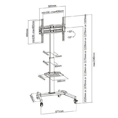 9. Floor mount for TV 32"-55"/35kg 1TFT 1Abl. Black