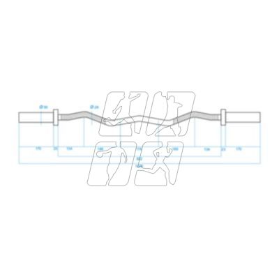 8. Olympic bar 120cm with clamps lock jaw blac GOL160