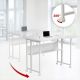 5. MACLEAN FOLDING DESK TABLE WITH WHEELS MACLEAN FOLDING DESK TABLE, WHITE, MOBILE, 100X65CM, MAX. 50KG, ANGLED, SHAPE