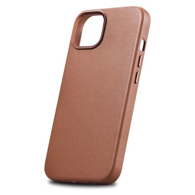 7. iCarer Case Leather Case Cover for iPhone 14 Plus Brown (MagSafe Compatible)