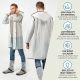 4. Perletti Men’s Trench Raincoat, White with Hood, Size M