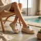 7. Women's beige leather wedge sandals Filippo DK7758