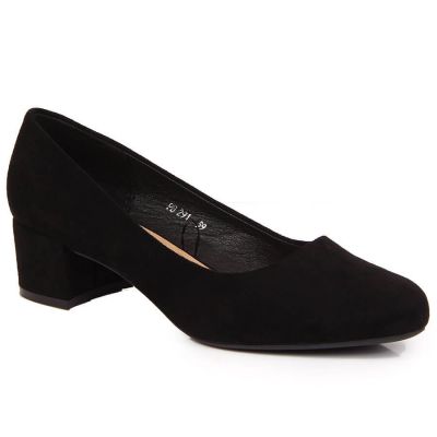 12. Sergio Leone W SK354C Suede Block Heel Pumps Black