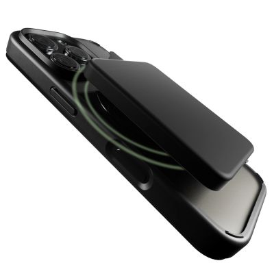 5. Puro Book Mag MagSafe Leather Case with Flap and Card Slot for iPhone 16 Pro - Black