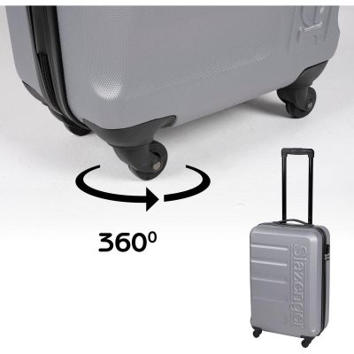 95. SET OF 3 SUITCASE 18, 22, 26 INCHES SILVER SLAZENGER