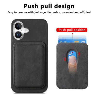 7. Synthetic Leather iPhone 17 Case with Detachable MagSafe Compatible Card Holder - Black