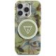 3. Guess Glitter Flowers Triangle Buttons MagSafe case for iPhone 16 Pro Max green