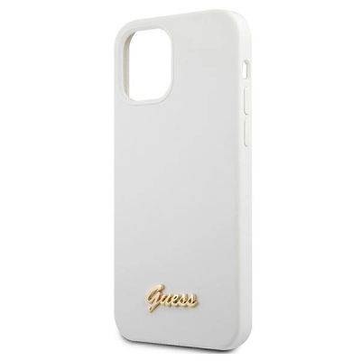 6. Guess GUHCP12SLSLMGWH iPhone 12 mini 5.4" white/white hardcase Metal Logo Script
