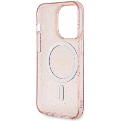 7. Guess GUHMP14LHCMCGP iPhone 14 Pro 6.1" pink/pink hardcase Glitter Gold MagSafe