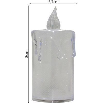 14. DECORATIVE CANDLE 3.5x8CM DECORATED LED