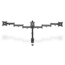 Triple desk stand (clamp) 3xLCD max. 27" max. 8kg tilt and swivel 360° (PIVOT)