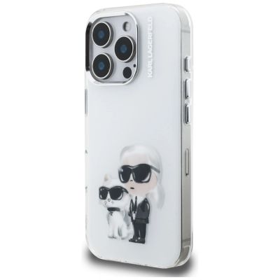 2. Karl Lagerfeld IML Aquarelle Karl & Choupette & Logo Case for iPhone 16 Pro Max - White