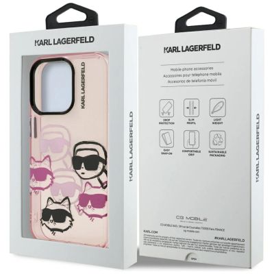 8. Karl Lagerfeld IML Multi K&C Head Pattern Case for iPhone 16 Pro Max - Pink