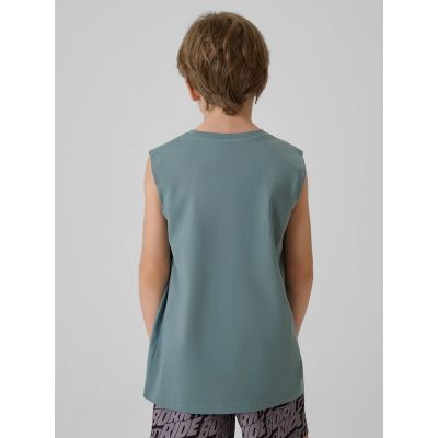 2. Boy's regular sleeveless T-shirt with print 4F 4FJRSS26TSLEM354-46S