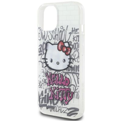 6. Hello Kitty IML Kitty On Bricks Graffiti case for iPhone 15 - white