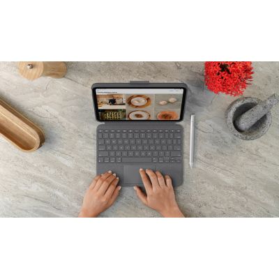 8. Logitech 920-011382 QWERTY Mobile Keyboard American International Smart Connector Gray