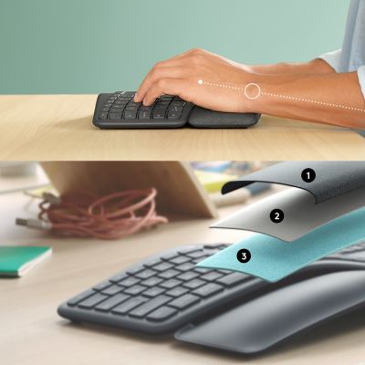 2. Logitech ERGO K860 Keyboard – GRAPHITE Wireless