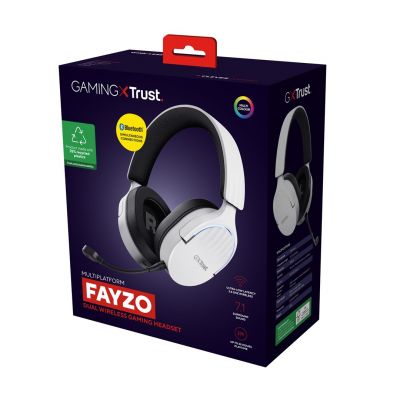 8. Trust GXT 491W FAYZO WIRELESS White Gaming Headphones