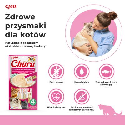 2. INABA Churu Tuna with Shrimps - a treat for cats - 4x14 g