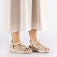 7. Women's beige wedge sandals Rieker 66201-62