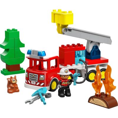 3. LEGO DUPLO TOWN 10473 Fire Truck with Hose and Fireman