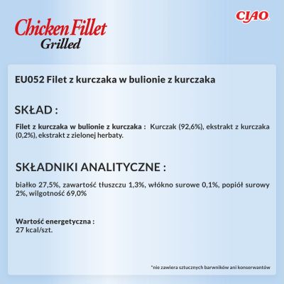 7. INABA Grilled Chicken Chicken fillet in chicken-flavored broth - a treat for cats - 25 g
