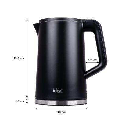 3. IDEAL KETTLE 1.7 L, STEEL BODY, POWER 1500 W, BLACK