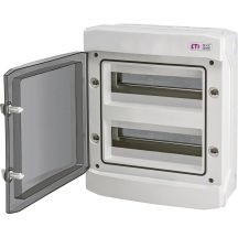 Plastic switchboard NT 24M 2X12M IP65 IK07 384x319x144, smoke door, white, DIDO 1500VDC