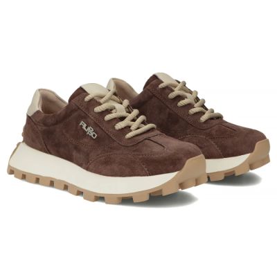 5. Leather platform sneakers brown Filippo DP7498