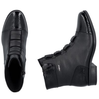 5. Rieker 77053-00 comfortable black women's leather ankle boots