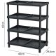 3. SHELVES SHOE RACK 4 LEVELS TASSY BLACK PROSPERPLAST