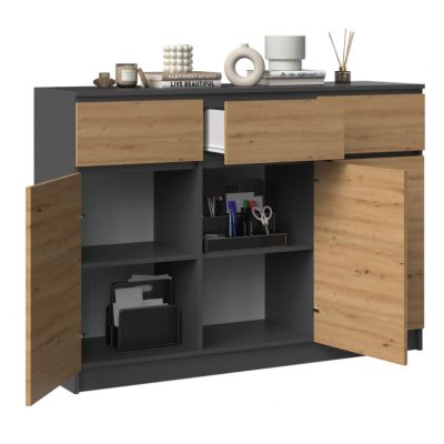 2. Chest of drawers 3D3S 120x40xH97 anthracite/artisan